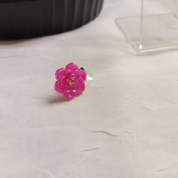 Two Pair Handmade Hand Crafted Glued Resin Flower Stud Earrings Jewelry #50 - Picture 9 of 13